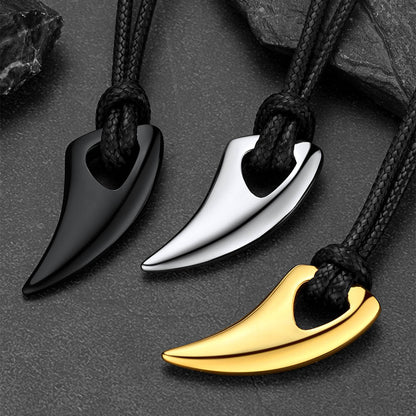 Norse Viking Wolf Tooth Spear Wax Leather Necklace for , Size 20"-26"