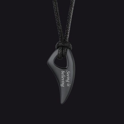 Norse Viking Wolf Tooth Spear Wax Leather Necklace for , Size 20"-26"