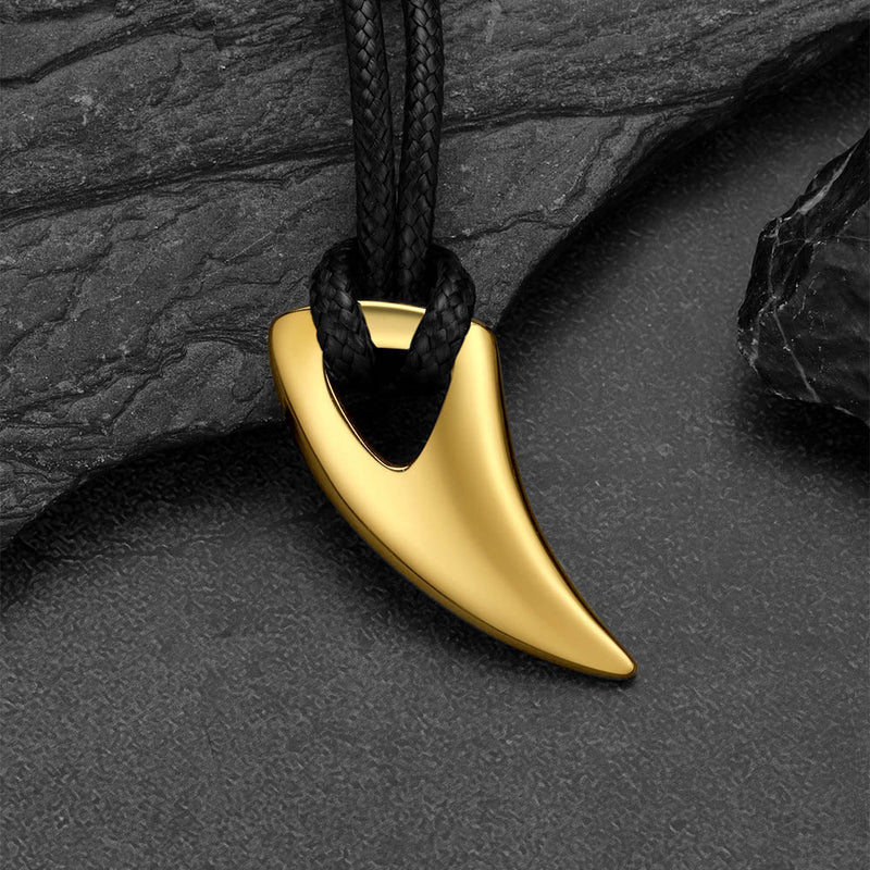 Norse Viking Wolf Tooth Spear Wax Leather Necklace for , Size 20
