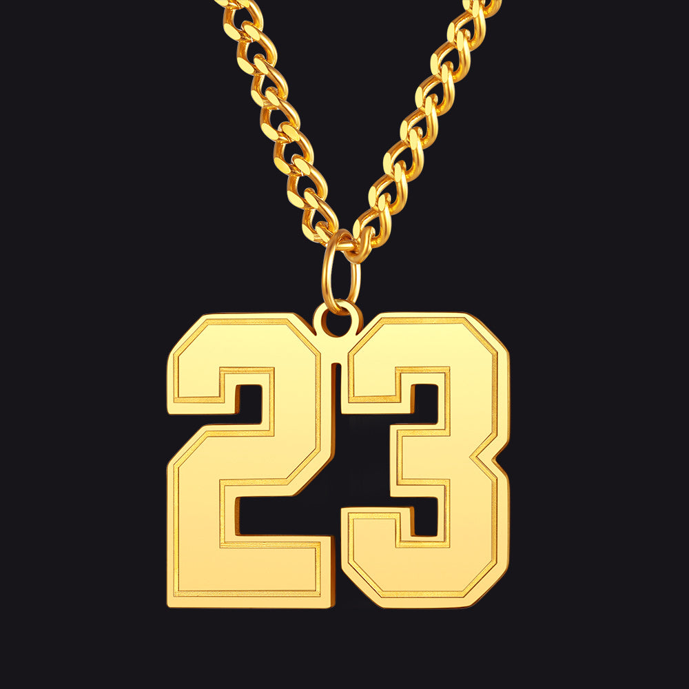 Personalized Sports Jersey Number Chain Necklace for Sport Fans