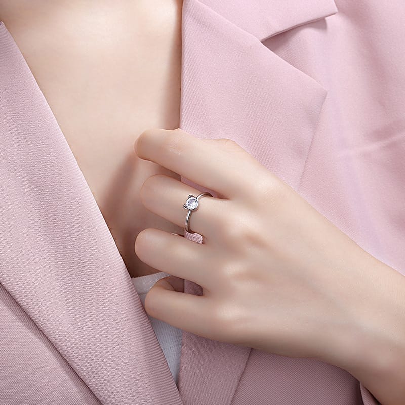Mystic Catlight Solitaire Ring