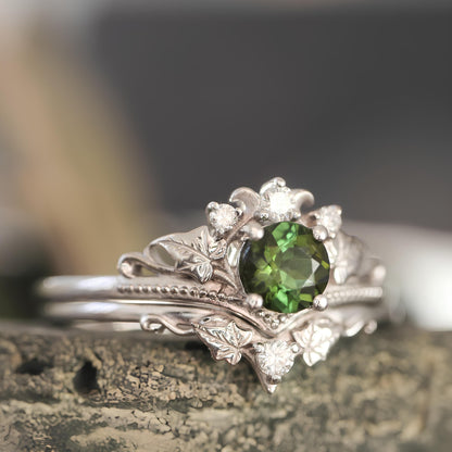 Emerald Goddess Moon Ring
