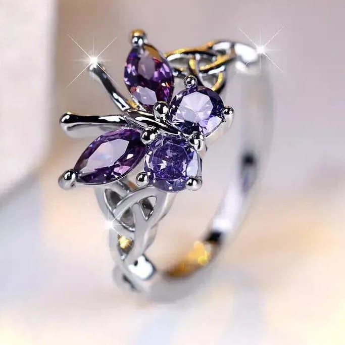 Divine Guidance Trinity Knot Amethyst Ring