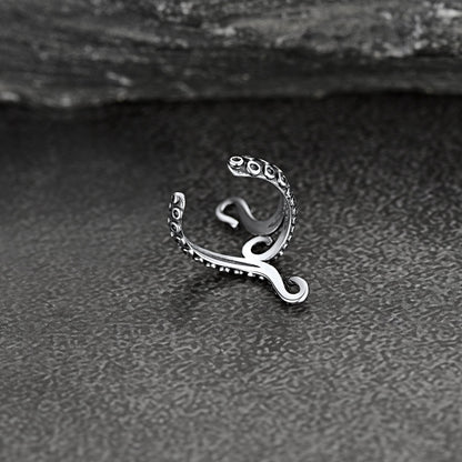 Sterling Silver Octopus Ear Cuff Earrings for