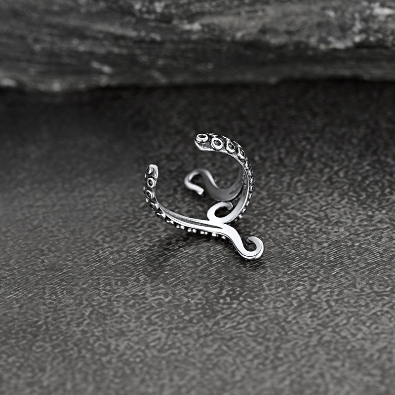 Sterling Silver Octopus Ear Cuff Earrings for