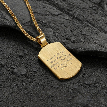 Customized Zirconia Picture Dog Tag Necklace Memorial Gift for