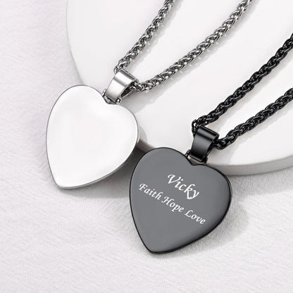 Customized Heart Picture Photo Necklace Memorial Gift for