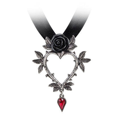 Guirlande D'amour Black Rose Heart Alchemy Gothic Necklace