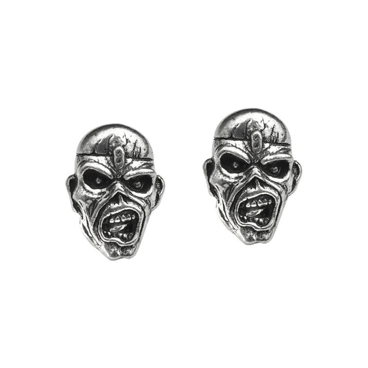 Iron Maiden Piece of Mind Stud Earrings by Alchemy Gothic