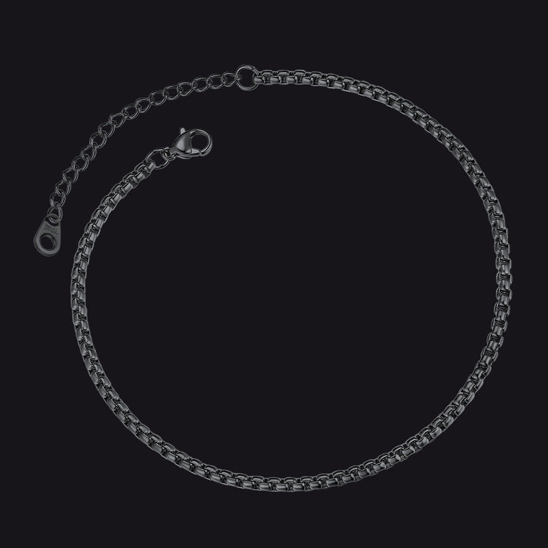 3mm Stainless Steel Box Chain Anklet for