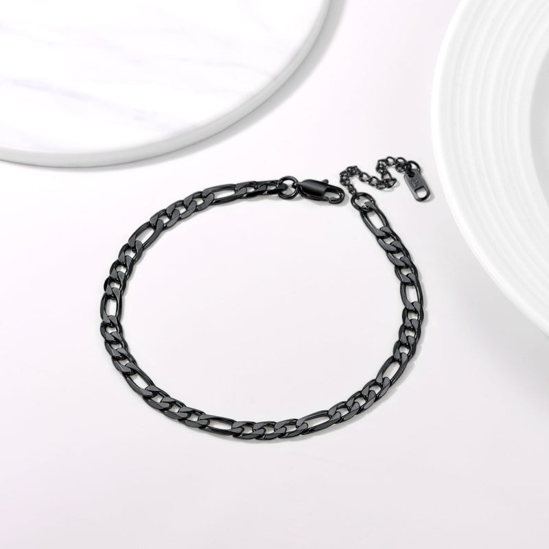 6mm Figaro Chain Anklet Bracelet for