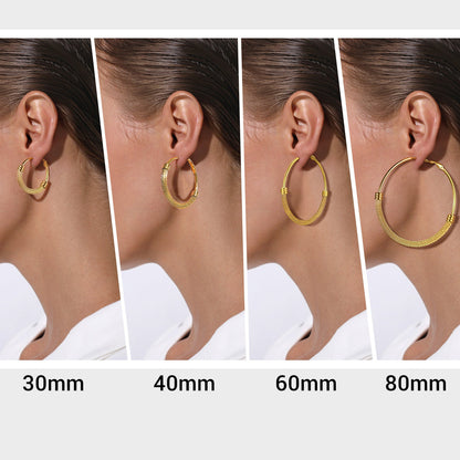 Minimalist Chunky Hoop Earrings for With Lobster Clasp