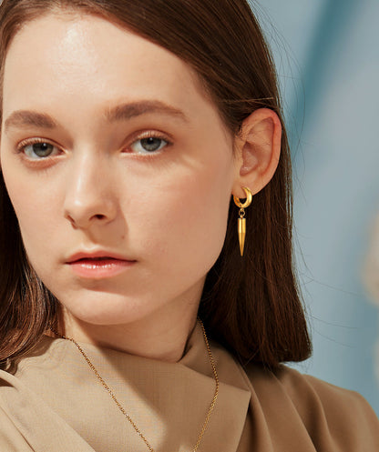 Punk Long Spike Dangle Hoop Earrings for