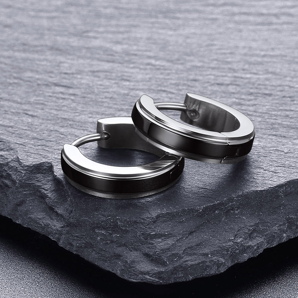 Stainless Steel Small Chunky Hoop Earrings for