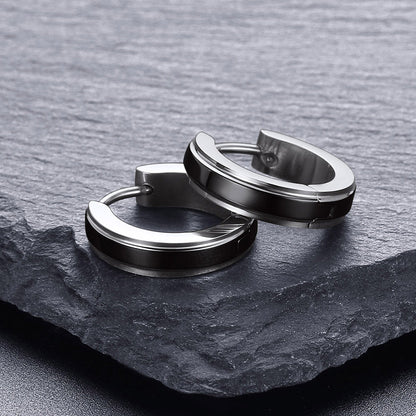 Stainless Steel Small Chunky Hoop Earrings for