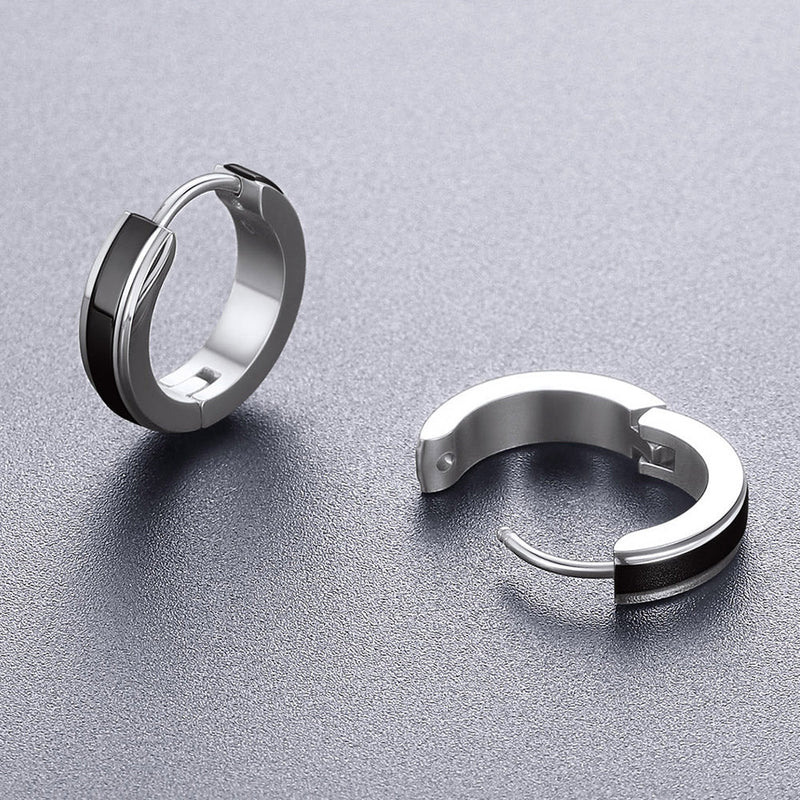Stainless Steel Small Chunky Hoop Earrings for