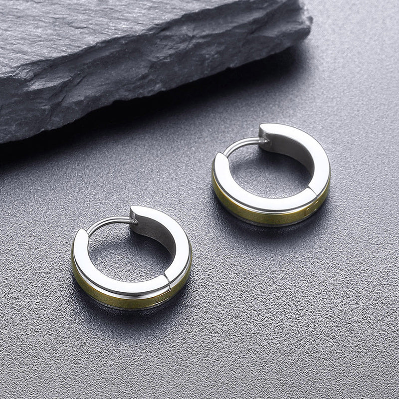 Stainless Steel Small Chunky Hoop Earrings for