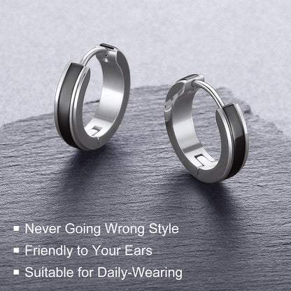 Stainless Steel Small Chunky Hoop Earrings for