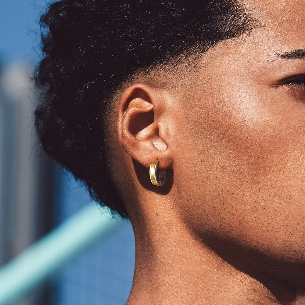 Stainless Steel Small Chunky Hoop Earrings for