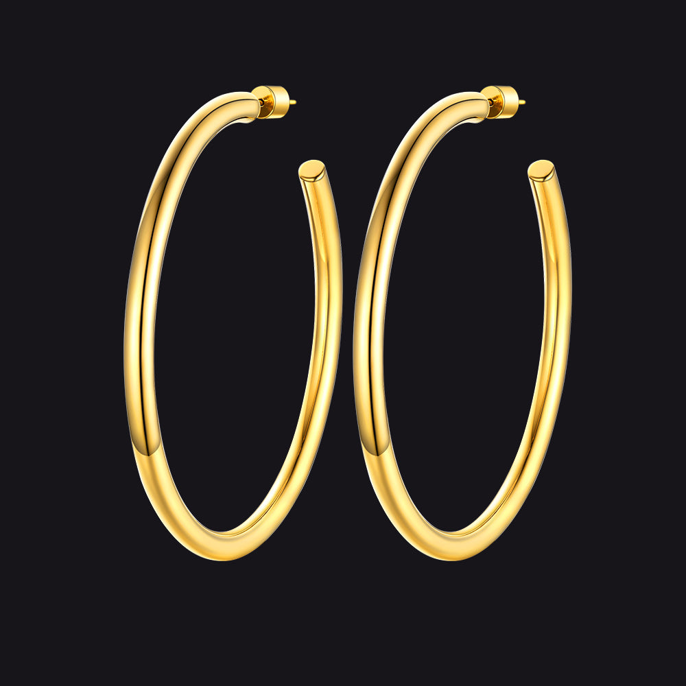 20/30/40/60/80mm Large Thin Hoop Earrings for