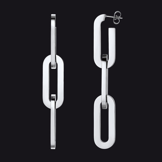 Stainless Steel Cuban Chain Dangle Earring for Girl