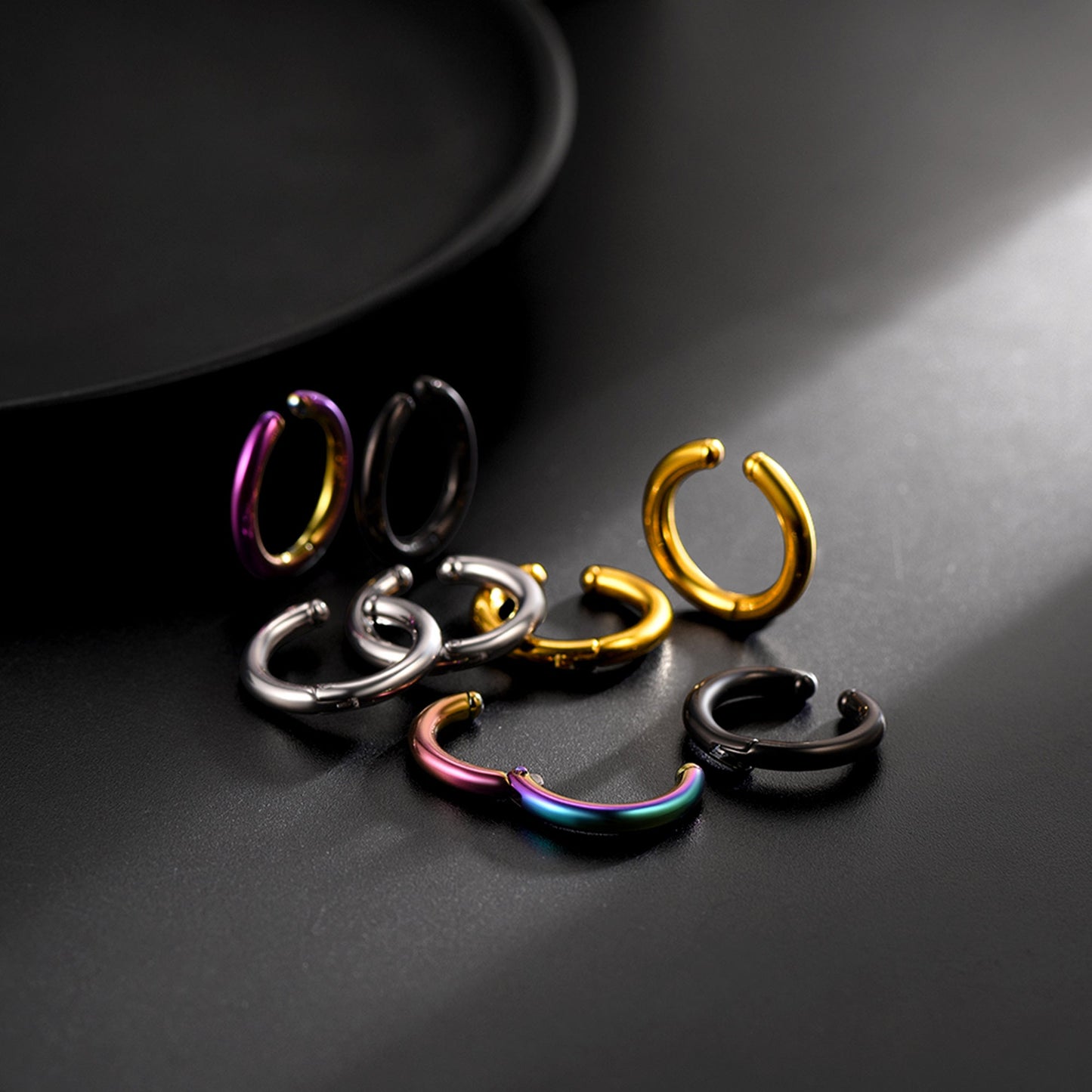 4 Pairs Clip on Ear Cuff Hoop Earrings Set for