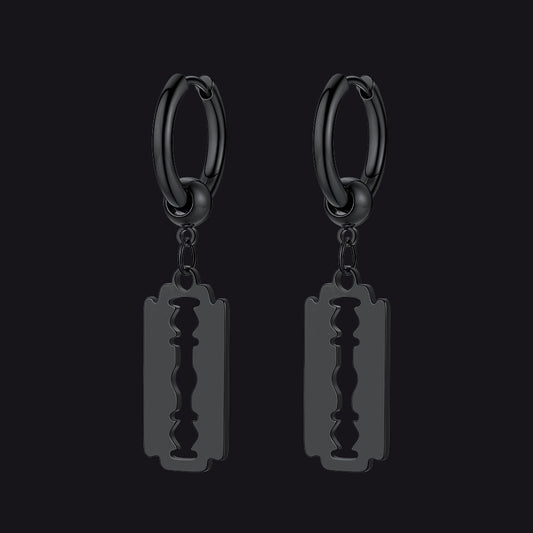 Punk Razor Dangle Hoop Earring for