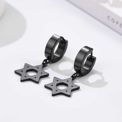 Flash Star of David Dangle Hoop Earrings for /