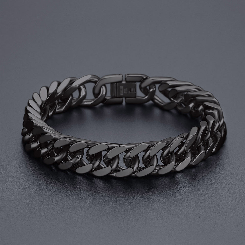 12mm Chunky Cuban Chain & Cuban Bracelet Jewelry Set for