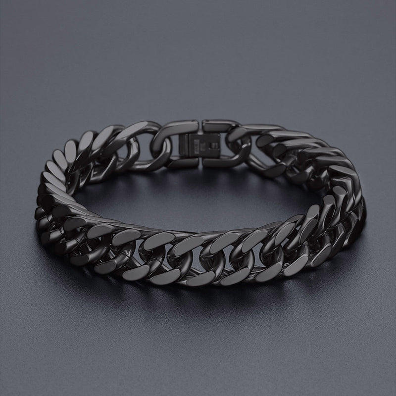 12mm Chunky Cuban Chain & Cuban Bracelet Jewelry Set for