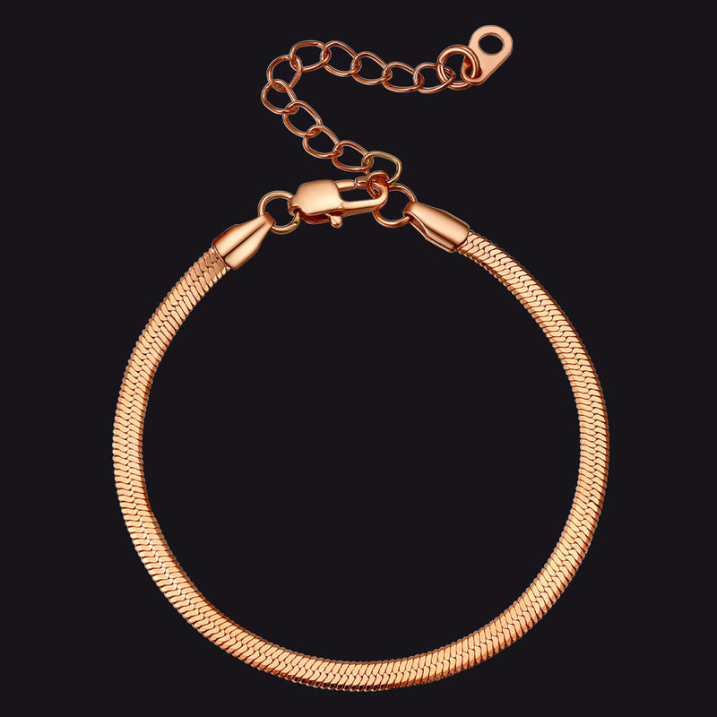 3mm/5mm Width Snake Chain Bracelet for
