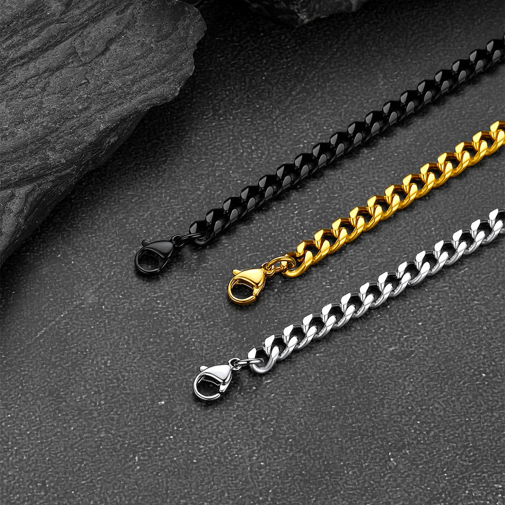 4mm Cuban Chain Link Bracelet for Stainless Steel