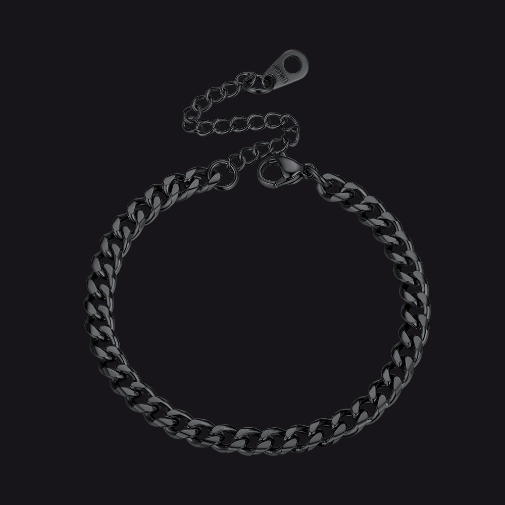 4mm Cuban Chain Link Bracelet for Stainless Steel