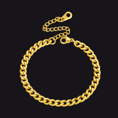 4mm Cuban Chain Link Bracelet for Stainless Steel