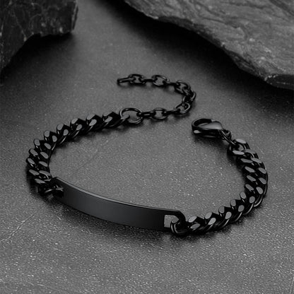 7mm Customized Id Cuban Chain Link Bracelet Gift for