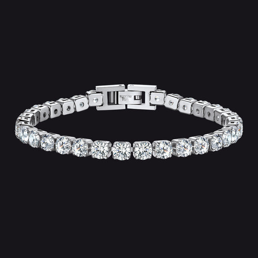 Cz Diamond Cut Tennis Chain Bracelet for , 3/5mm Width