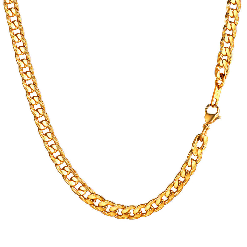 7mm Width Curban Chain Necklace for