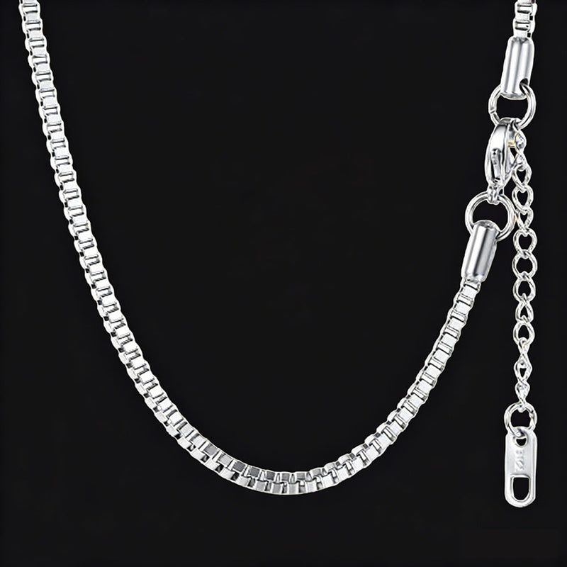 2.5mm Width Box Link Chain Necklace for
