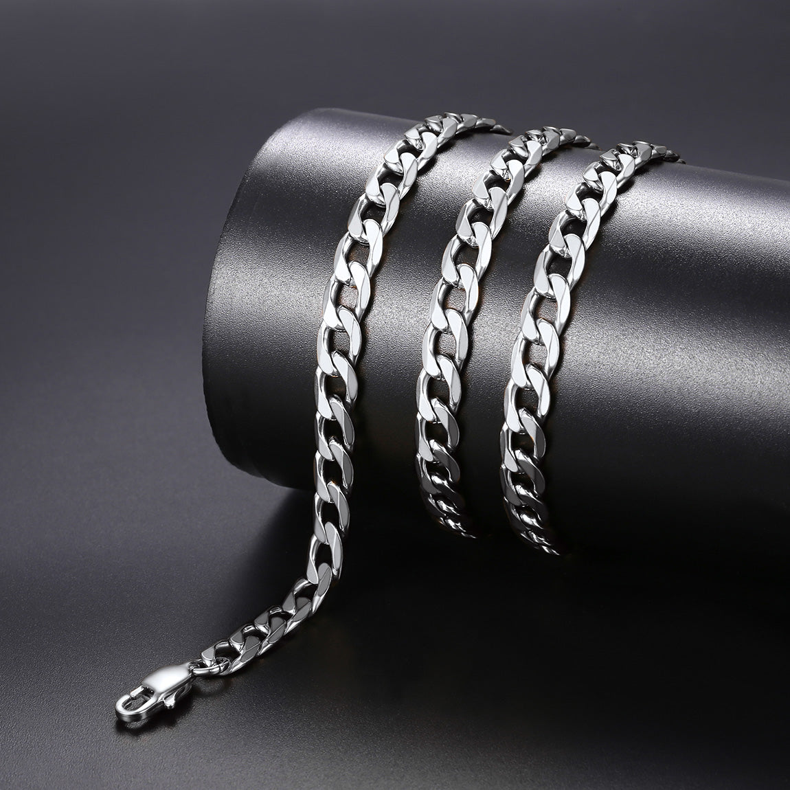 Poseidon Trident & Curb Chain Layered Necklaces Set for