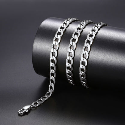 Cuban Chain & Italian Horn Layered Necklaces Set for