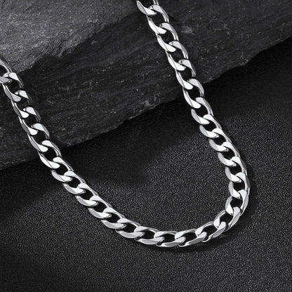 Cuban Chain & Joshua 1:9 Dog Tag Necklace Set for