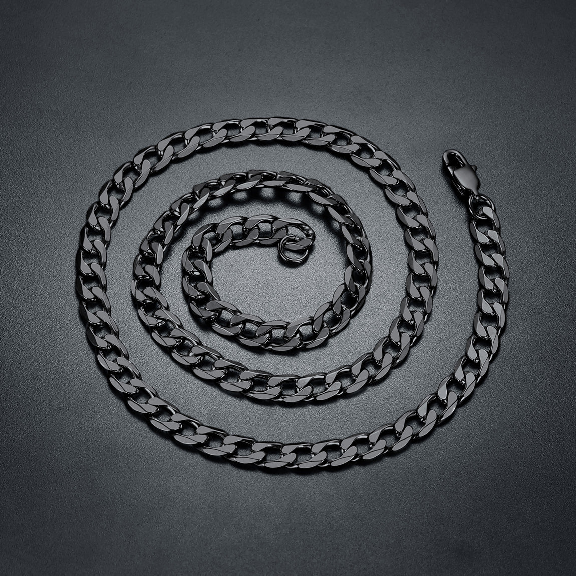 Cuban Chain & Italian Horn Layered Necklaces Set for