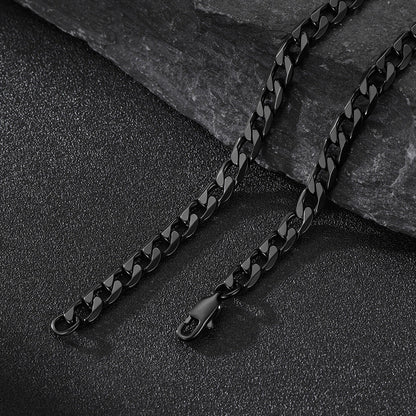 Cuban Chain & Cz Custom Picture Necklace Set for