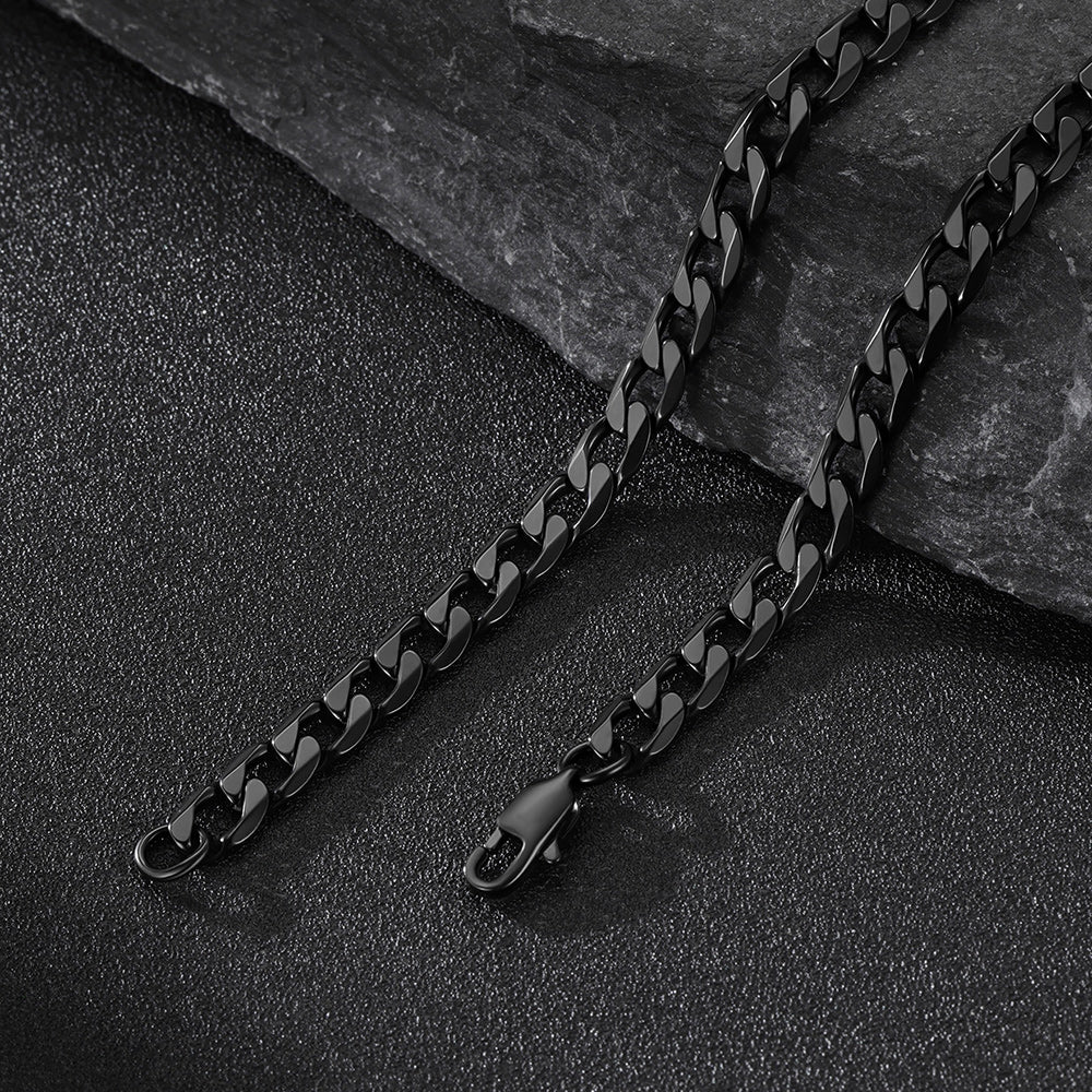 Cuban Chain & Punk Shark Necklace Set for