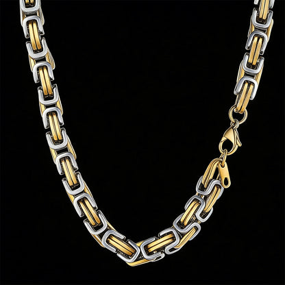 Stainless Steel Byzantine Chain Necklace for