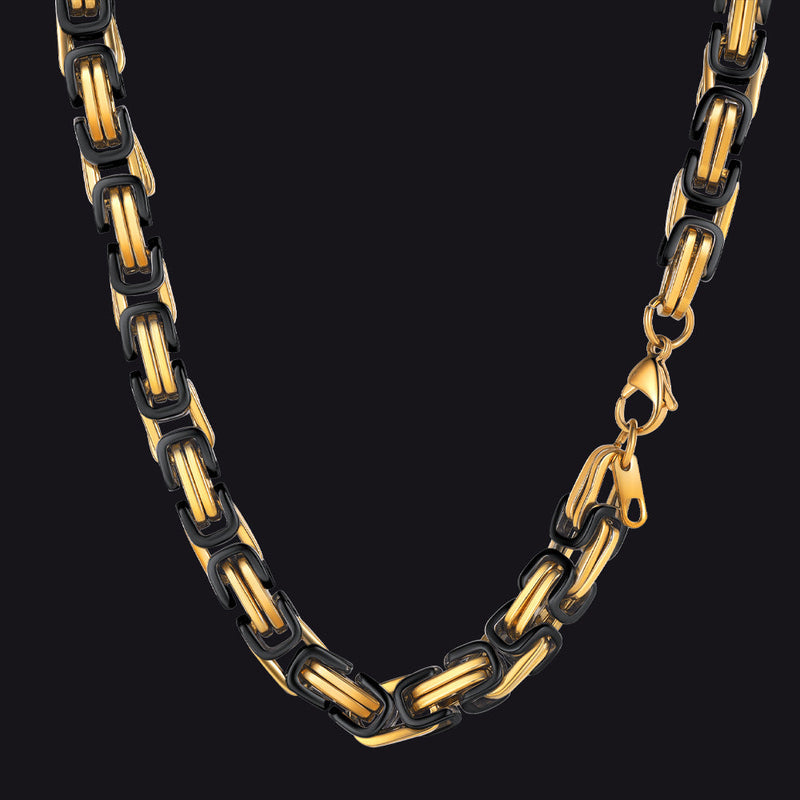 Stainless Steel Byzantine Chain Necklace for