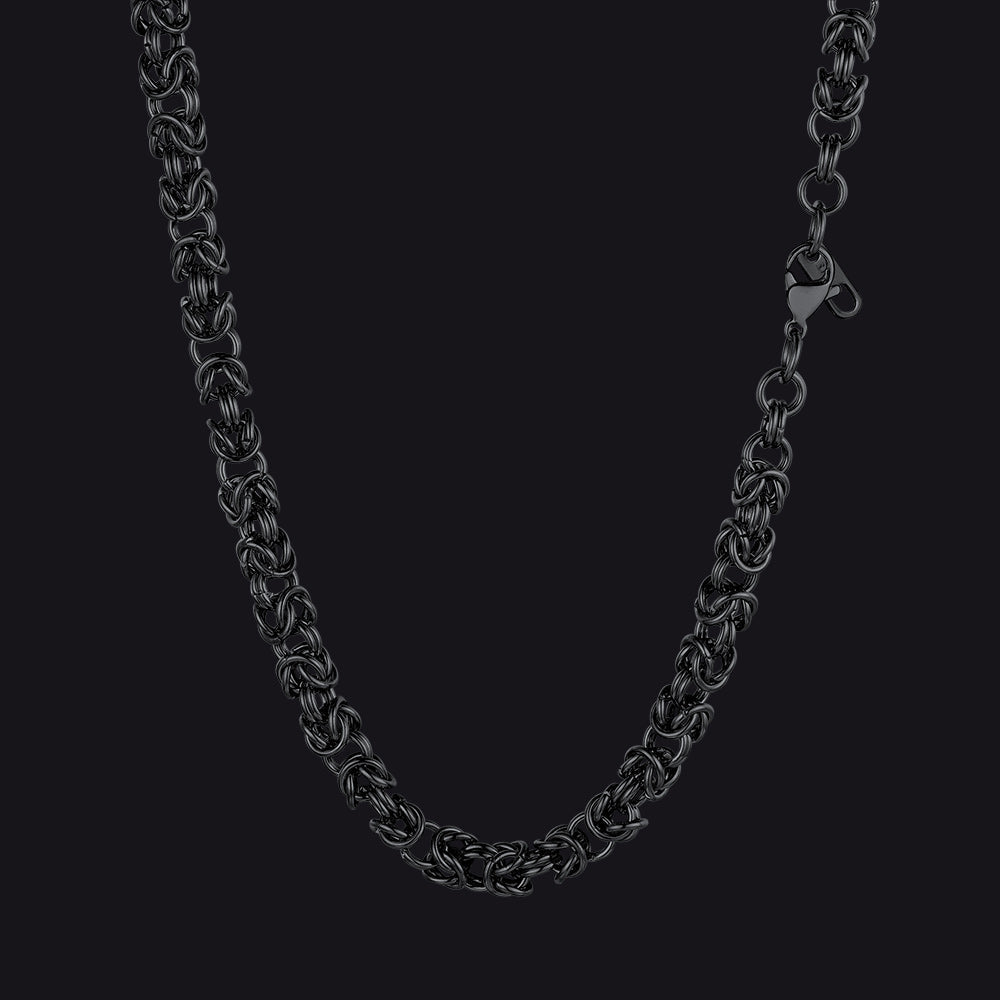 6mm Byzantine Chain Link Necklace for