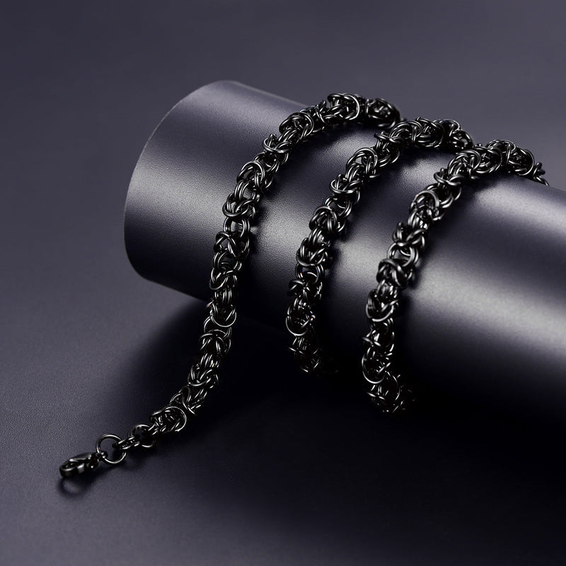 6mm Byzantine Chain Link Necklace for