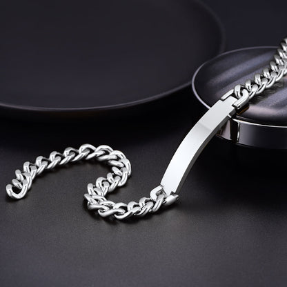 Personalized Engraved Nameplate Cuban Chain Choker Necklace for