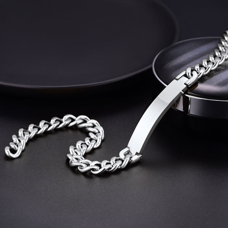Personalized Engraved Nameplate Cuban Chain Choker Necklace for